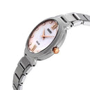 Seiko SUP381P1 Ladies Solar Mother of Pearl Crystal Watch