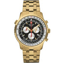 Swiss Alpine Military 7078.9117 Mens Chrono Gold/Black Chronograph Swiss Watch - WATCHES