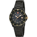 Swiss Alpine Military 7740.1184 Men’s Diver Black/Gold Stainless Swiss Watch - WATCHES