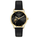 Ted Baker Ladies Flamingo Motif Black Leather Watch BKPFZF010UO