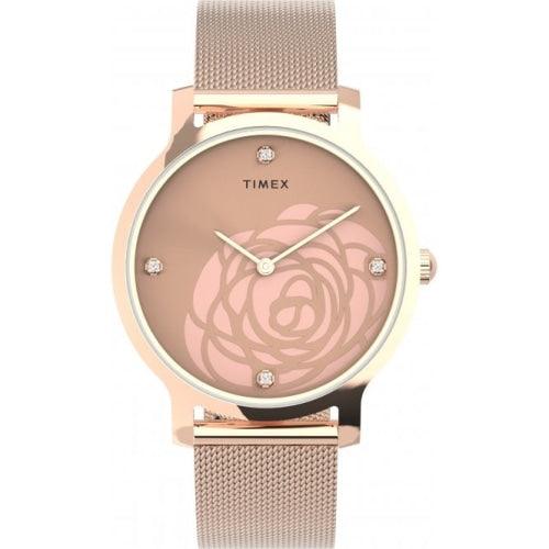 Timex Transcend Ladies Rose Gold Mesh Watch TW2U98100 - Watches