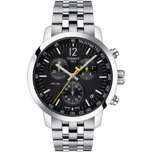 Tissot PRC200 Men’s Silver / Black Dial Chronograph Watch T114.417.11.057.00 - Watches