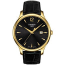 Tissot Traditional Men’s Gold/Black Leather Strap Swiss Watch T0636103605700 - WATCHES