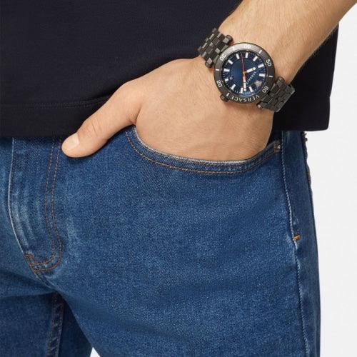 Versace Greca Sport Men’s Gunmetal 43mm Watch VEZ300621 - Watches