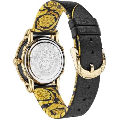 Versace Safety Pin Ladies Black Leather 40mm Watch VEPN00320 - Watches