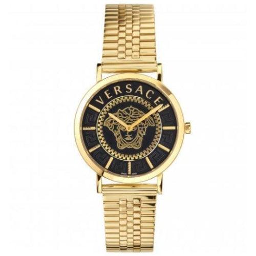 Versace VEK400621 Ladies Essential Gold/Black Iconic Swiss Watch - Watches