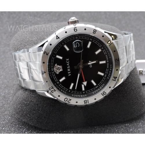 Versace V1102.0015 Mens Hellenyium GMT Black Dial Swiss Watch