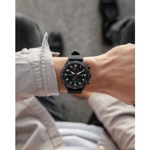 Altitude Mens Black Cordura Nylon Luminous Chronograph Watch