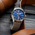Altitude Mens Brown Italian Leather Blue Dial Luminous Chronograph Watch