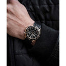 Vincero Apex Men's Black/Rose-Gold Italian Leather Chronograph Watch Vincero
