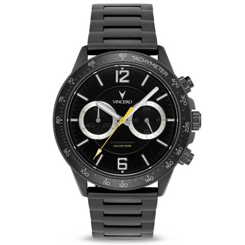 Vincero Apex Men’s Matte Gunmetal/Black Stainless Steel Chronograph Watch - WATCHES