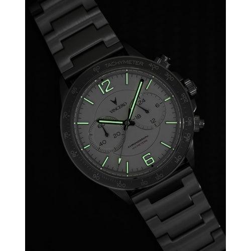 Vincero Apex Men’s Silver/Black Stainless Steel Chronograph Watch