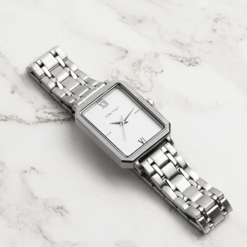 Ava Ladies Silver Stainless Steel White Dial Watch