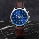 Vincero Chrono S Mens Brown Leather Blue Dial Chronograph Watch Vincero