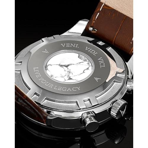 Vincero Chrono S Mens Brown/Rose Gold With Black Dial Leather Chronograph Watch - WATCHES