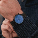 Vincero Chrono S Mens Matte Black Stainless Steel Blue Dial Chronograph Watch Vincero