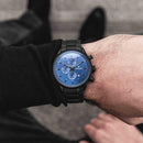 Vincero Chrono S Mens Matte Black Stainless Steel Blue Dial Chronograph Watch Vincero