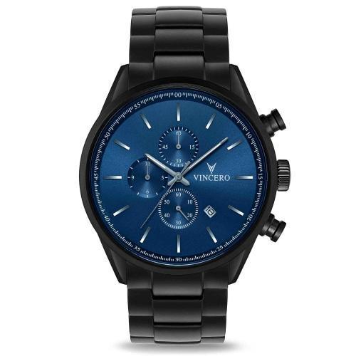 Chrono S Matte Black Stainless Steel Blue Dial Chronograph Watch