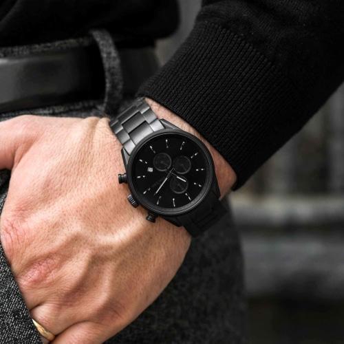 Chrono S Matte Black Stainless Steel Chronograph Watch