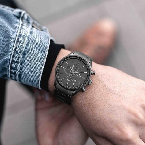 Chrono S Matte Grey Stainless Steel Chronograph Watch