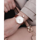 Vincero Eros Ladies Brown Italian Leather White Dial Watch Vincero