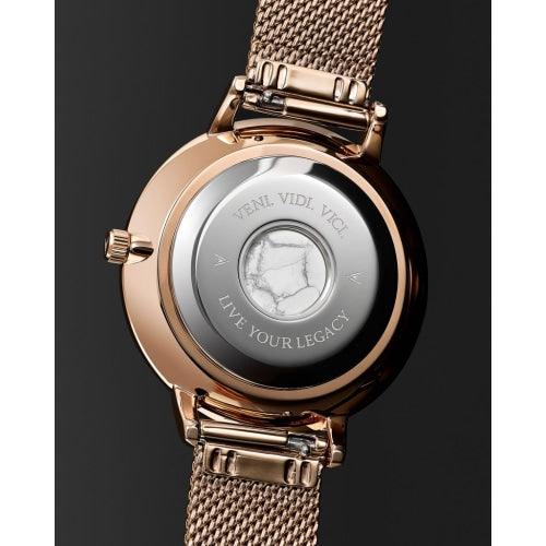 Vincero Eros Ladies Nude Italian Leather Rose Gold & White Watch