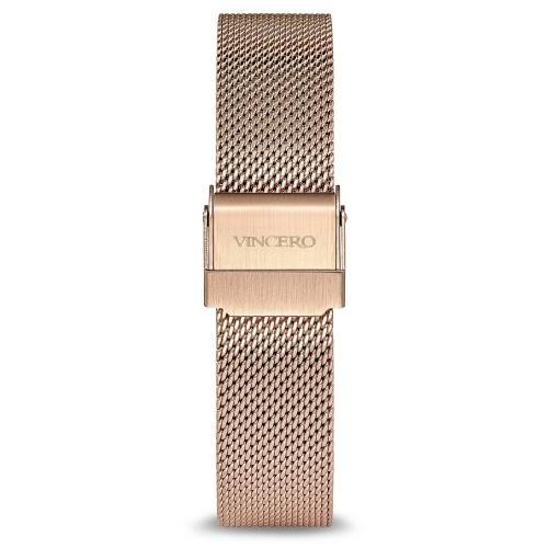 Eros Petite Ladies Rose Gold Mesh Stainless Steel Blue Pearl Dial Watch