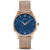 Eros Petite Ladies Rose Gold Mesh Stainless Steel Blue Pearl Dial Watch