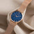 Eros Petite Ladies Rose Gold Mesh Stainless Steel Blue Pearl Dial Watch