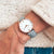 Eros Petite Ladies Grey Italian Leather Rose Gold & White Watch