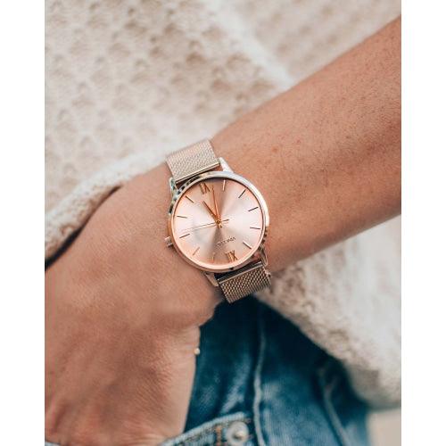Vincero Eros Petite Ladies Rose Gold Minimalist Stainless Mesh Watch - WATCHES