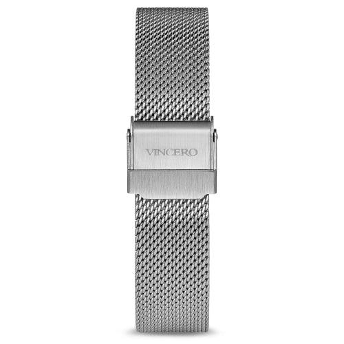 Vincero Eros Petite Ladies Silver/White Minimalist Stainless Mesh Watch