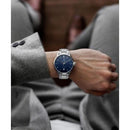 Vincero Icon Automatic Mens Silver Stainless Steel Blue Dial Watch Vincero