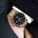 Vincero Kairos Mens Gold/Black Mesh Stainless Steel Analogue Watch Vincero