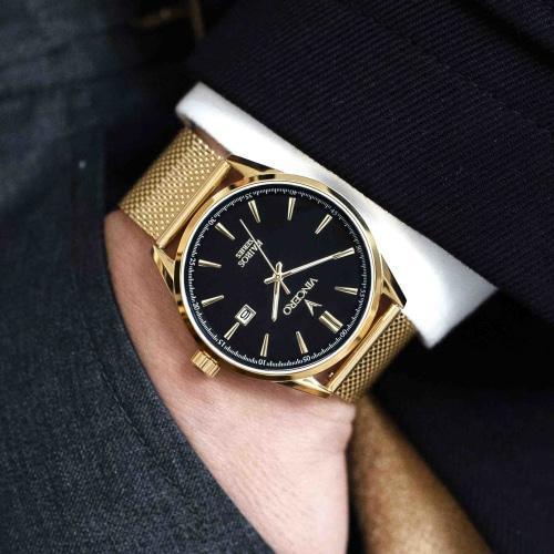 Kairos Mens Gold Mesh Stainless Steel Analogue Watch