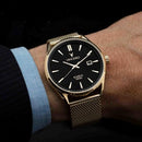 Vincero Kairos Mens Gold/Black Mesh Stainless Steel Analogue Watch Vincero