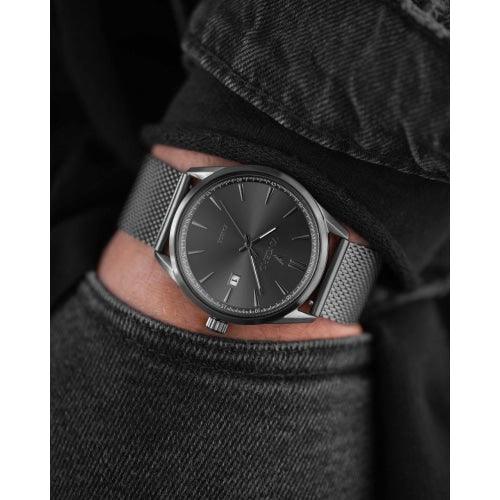 Vincero Kairos Mens Gunmetal Grey Mesh Stainless Steel Analogue Watch - WATCHES