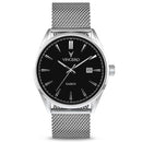 Vincero Kairos Men's Silver/Black Mesh Stainless Steel Analogue Watch Vincero