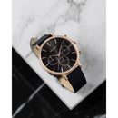 Vincero Kleio Ladies Black/Rose Gold Chronograph Italian Leather Watch Vincero