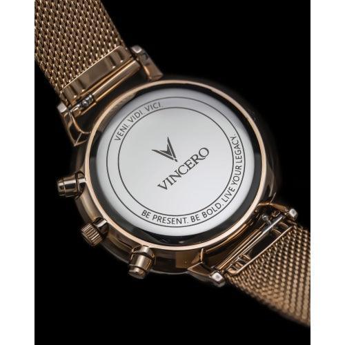 Vincero Kleio Ladies Rose Gold/Silver Chronograph Mesh Watch - WATCHES