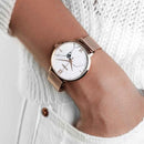 Vincero Marble Ladies Italian Marble Dial Rose Gold Mesh Watch Vincero