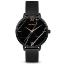 Vincero Marble Mesh Ladies Black Marble Stainless Steel Mesh Watch Vincero