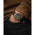 Vincero Outrider Men’s Gold/Green with Brown Italian Leather Divers Chronograph Watch - WATCHES