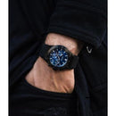 Vincero Rogue Mens Black Silicone Blue Dial Sapphire Chronograph Watch Vincero