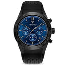 Vincero Rogue Mens Black Silicone Blue Dial Sapphire Chronograph Watch Vincero