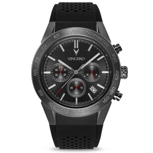 Vincero Rogue Mens Black Silicone Sapphire Chronograph Watch