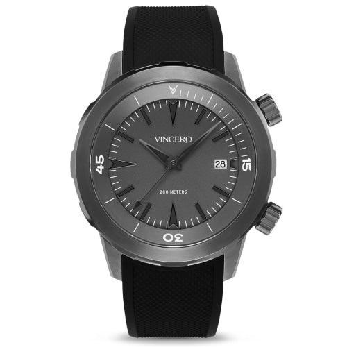 Vincero Vessel Limited Edition Men’s Black/Gunmetal Silicone Divers Watch