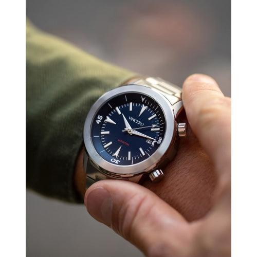 Vincero Vessel Limited Edition Men’s Silver/Blue Stainless Divers Watch - WATCHES